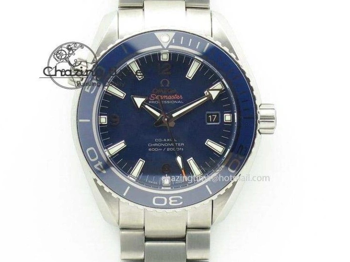 0521 Planet Ocean 45.5mm Big Blue Real Ceramic VSF 1:1 Best Edition on Blue Rubber Strap A8906 Super Clone Unique 7896